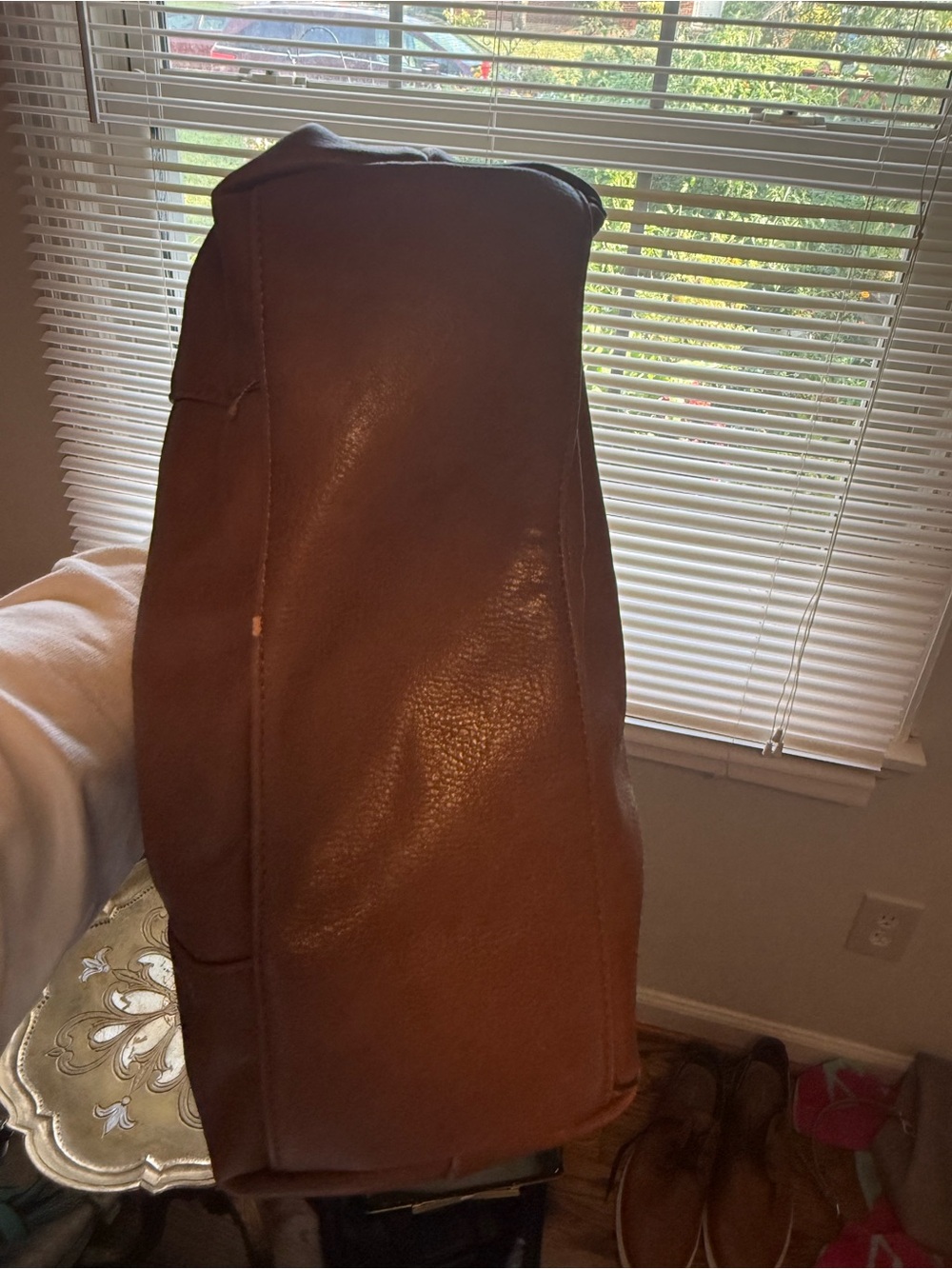 new directions Brown Leather Messenger Bag